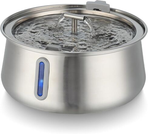 Cat Water Fountain Stainless Steel - 4L/135OZ Large Capacity Cat Fountain Pet Water Dispenser Automatic Metal Dog Drinking Fountains Water Bowl with Replacement Filters Ultra-Quiet Pump in Saudi Arabia
