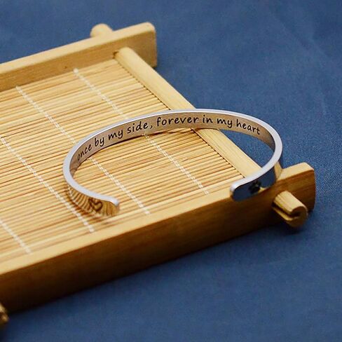 مرة واحدة بجانبي إلى الأبد في قلبي، تعاطف الحيوانات الأليفة، سوار هدية شخصي، مجوهرات تذكارية للحيوانات الأليفة، صفعة تذكارية للكلاب، فقدان هدايا الحيوانات الأليفة للنساء in Kuwait