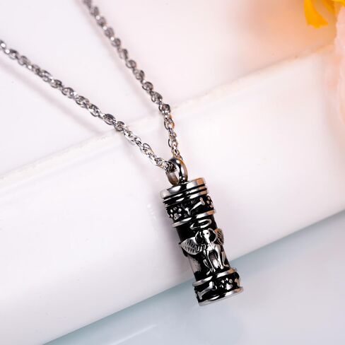 Pet Angel Ashes Necklace Cylinder Memorial Urn Necklace for Ashes Dog Urn Locket Ashes Keepsake Pet Cremation Jewelry for Ashes in Saudi Arabia