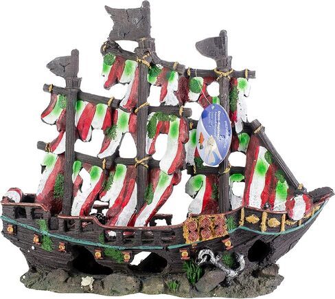 Penn-Plax Deco-Replicas Striped Sail Shipwreck Aquarium Decoration – Safe for Freshwater and Saltwater Fish Tanks – Medium in Saudi Arabia