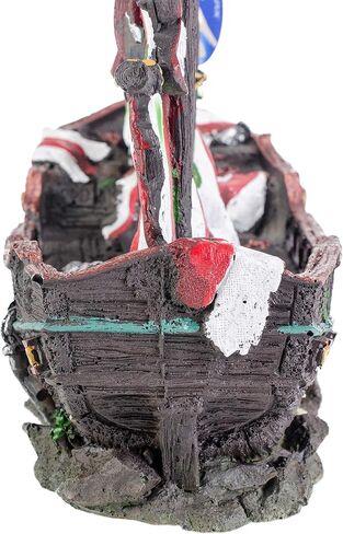 Penn-Plax Deco-Replicas Striped Sail Shipwreck Aquarium Decoration – Safe for Freshwater and Saltwater Fish Tanks – Medium in Saudi Arabia