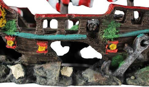 Penn-Plax Deco-Replicas Striped Sail Shipwreck Aquarium Decoration – Safe for Freshwater and Saltwater Fish Tanks – Medium in Saudi Arabia