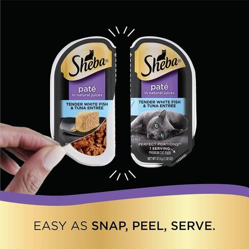 Sheba Perfect Portions Multipack Delicate Salmon and Tender Whitefish & Tuna Entrees Wet Cat Food, 2.64 oz., Count of 12 in Saudi Arabia