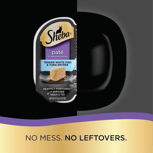 Sheba Perfect Portions Multipack Delicate Salmon and Tender Whitefish & Tuna Entrees Wet Cat Food, 2.64 oz., Count of 12 in Saudi Arabia