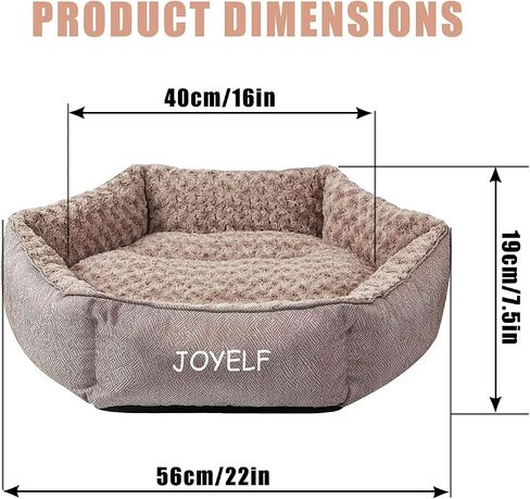 JOYELF Dog Bed Washable Calming Pet Bed, Anti Anxiety Cat Bed & Sofa, Cute Plush Pet Bed for Medium Dog and Cat - Medium Hexagon in Saudi Arabia
