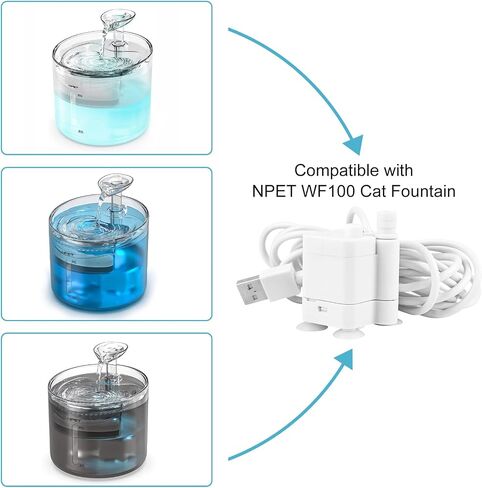 NPET Cat Water Fountain Replacement Pump with Light Compatible with WF100 Cat Fountain in Saudi Arabia
