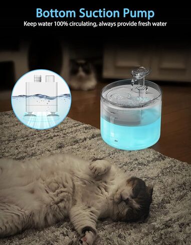 NPET Cat Water Fountain Replacement Pump with Light Compatible with WF100 Cat Fountain in Saudi Arabia