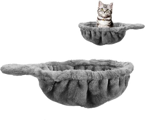 Cat Tree Hammock,Cozy Cat Tree Hammock for Large Cats with Deep Basket,Cat Tree Hammock Add On Attachment Design for Cat Tower,Cat Tree Hammock Replacement Extra Large (12.4") (Grey) in Saudi Arabia