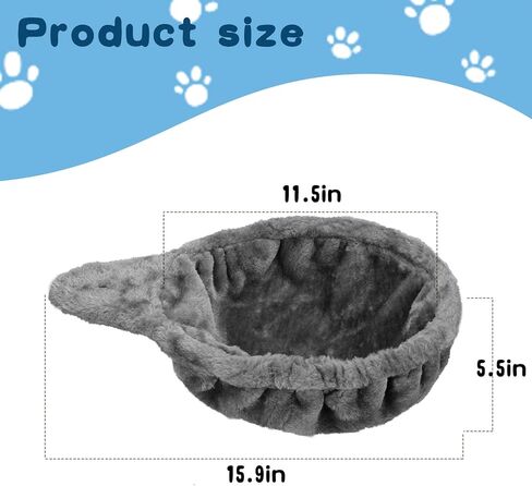 Cat Tree Hammock,Cozy Cat Tree Hammock for Large Cats with Deep Basket,Cat Tree Hammock Add On Attachment Design for Cat Tower,Cat Tree Hammock Replacement Extra Large (12.4") (Grey) in Saudi Arabia
