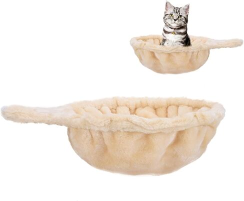 Cat Tree Hammock,Cozy Cat Tree Hammock for Large Cats with Deep Basket,Cat Tree Hammock Add On Attachment Design for Cat Tower,Cat Tree Hammock Replacement Extra Large (12.4") (Grey) in Saudi Arabia