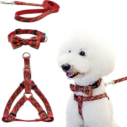 Dog Collars, Harnesses & Leashes Set,Anti Pull Adjustable Nylon Halter Harness,Easy Fit for Small,Medium Dogs and Cats,Pets Trainning and Easy Walk in Saudi Arabia