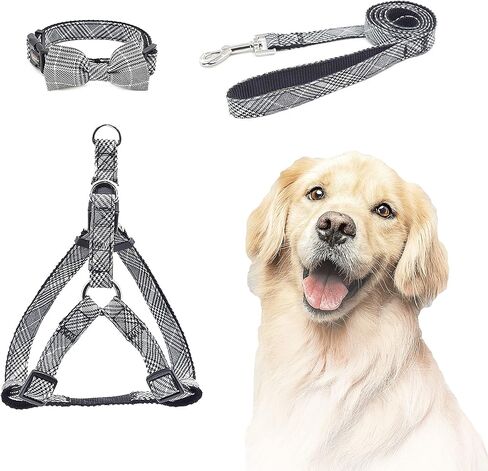Dog Collars, Harnesses & Leashes Set,Anti Pull Adjustable Nylon Halter Harness,Easy Fit for Small,Medium Dogs and Cats,Pets Trainning and Easy Walk in Saudi Arabia