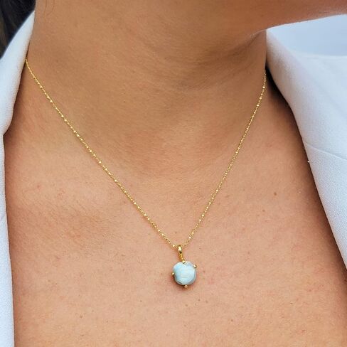 Natural raw peridot chain pendant necklace with yellow gold over 925 sterling silver, august birthstone dainty solitaire gift for her, uniquelan jewelry (peridot) in Kuwait