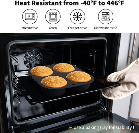 قالب كعكة الهامبرغر، مقلاة هوائية من السيليكون، صانع الخبز بفتحات تهوية، قالب بوليلو مثقوب غير لاصق، أداة صينية دائرية مقرمشة للخبز in Kuwait