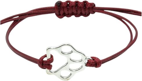 Fuqimanman2020 Puppy Dog Paw Print Bracelet Handmade Adjustable Strings Pet Memorial Sympathy Gift for Women Men Dog Lover Loss of Dog Gift in Saudi Arabia