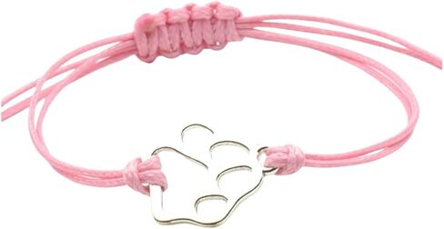 Fuqimanman2020 Puppy Dog Paw Print Bracelet Handmade Adjustable Strings Pet Memorial Sympathy Gift for Women Men Dog Lover Loss of Dog Gift in Saudi Arabia
