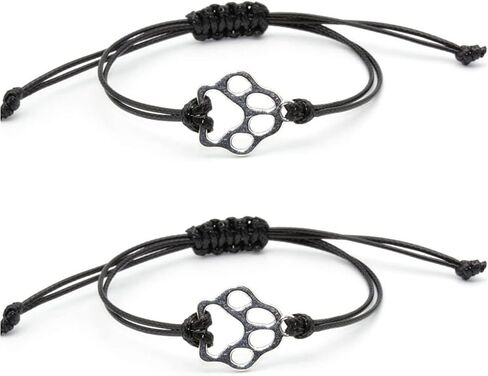 Fuqimanman2020 Puppy Dog Paw Print Bracelet Handmade Adjustable Strings Pet Memorial Sympathy Gift for Women Men Dog Lover Loss of Dog Gift in Saudi Arabia