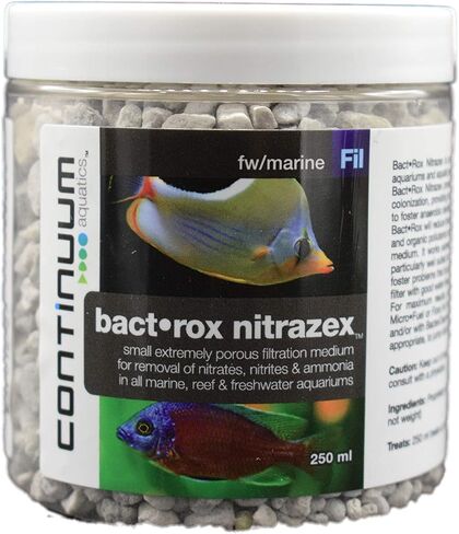 Continuum Aquatics Bact Rox Nitrazex - وسائط ترشيح مسامية صغيرة لإزالة النترات والنتريت والأمونيا في الشعاب المرجانية والمياه المالحة البحرية وأحواض المياه العذبة، 250 مل in Kuwait