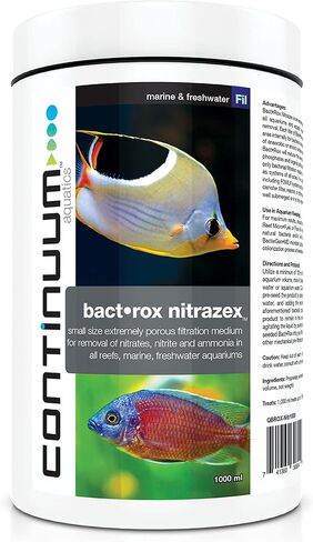 Continuum Aquatics Bact Rox Nitrazex - وسائط ترشيح مسامية صغيرة لإزالة النترات والنتريت والأمونيا في الشعاب المرجانية والمياه المالحة البحرية وأحواض المياه العذبة، 250 مل in Kuwait