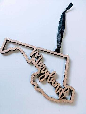 Maryland Christmas Ornament State Ornament Rustic Ornament Wood Ornament Country Christmas in Kuwait