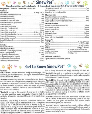 Omega Alpha Pets - Performance & Mobility-A Complete Joint Care and Health Complex + D-Chondroitin, D-Glucosamine, MSM, Hyaluronic Acid & Collagen- SinewPet-500g (One Bottles) in Saudi Arabia