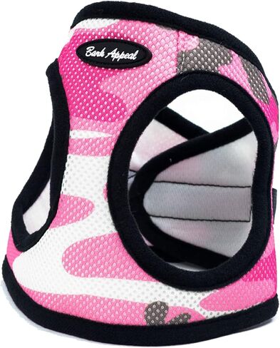 Bark Appeal Pink Camo Step-in Dog Harness for Small-Medium Pets – Soft Solid Mesh Vest Harness for Dogs & Puppies – Anti-Choke with Adjustable Strap & Heavy Duty Clip – XXXL in Saudi Arabia