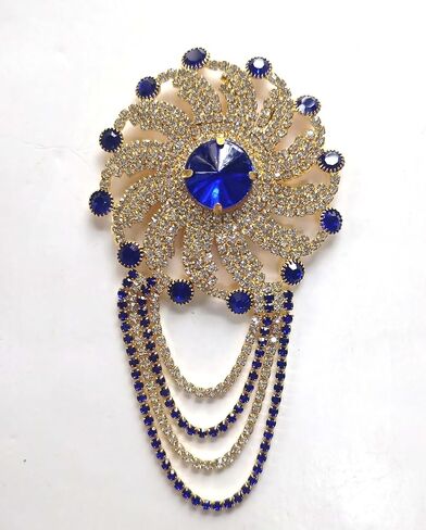 Bal Krishna/Ganesh Ornaments Earring/Bali – Earrings for Laddu Gopal Size .Ganapati Idol for 6" To 8" Idol, Devi Maa/Radha Rani/Laddu Gopal/Ganesh Shringar Dark Blue Bali 3SE21 in Saudi Arabia