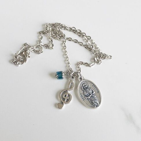 St Cecilia Music Note Catholic Confirmation Patron Saint Necklace in Saudi Arabia