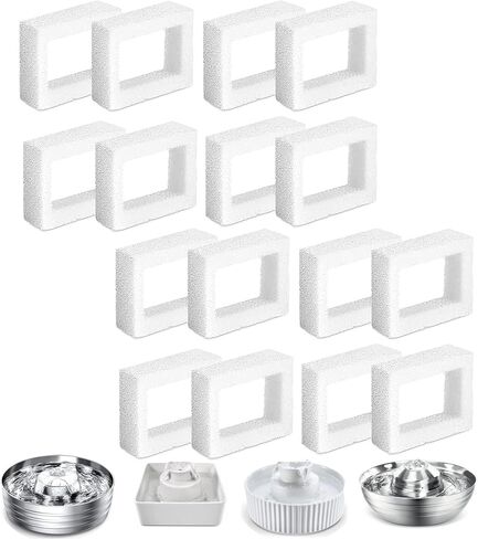 12 Pack Qzbhct Foam Filter Sponge for Cup Cake Ceramic Pet Fountain 67oz / 2L Round Stainless Steel Cat Water Fountain DR-DC-160 Water Pump Pre-Filter in Saudi Arabia