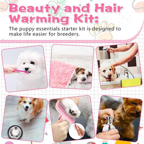 65 Pcs Puppy Supplies Starter Kit Small Dog Essentials Includes Dog Leash, Toys, Bowl, Brushes, Water Bottles, pet Blankets Puppy Accessories for New Welcome Gift Supplies(Cool,Blue) in Saudi Arabia