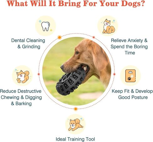 Dog Toys for Aggressive Chewers, Natural Rubber Indestructible Dog Toys Treat Dispenser for Power Chewers, Sturdy Dog Toy for Small/Medium/Large Chewer, Fun to Chew, Chase and Fetch, Red in Saudi Arabia