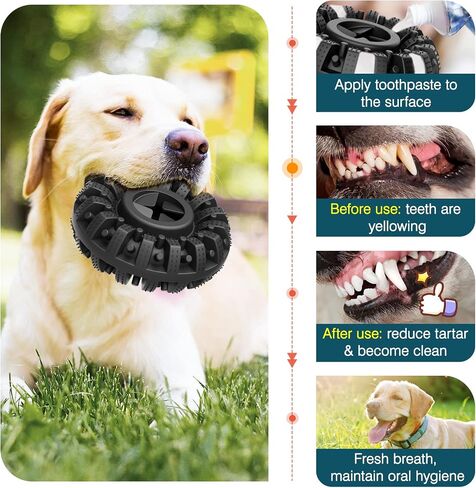 Dog Toys for Aggressive Chewers, Natural Rubber Indestructible Dog Toys Treat Dispenser for Power Chewers, Sturdy Dog Toy for Small/Medium/Large Chewer, Fun to Chew, Chase and Fetch, Red in Saudi Arabia