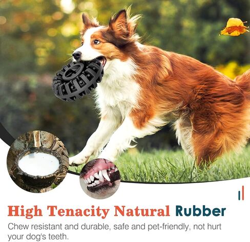 Dog Toys for Aggressive Chewers, Natural Rubber Indestructible Dog Toys Treat Dispenser for Power Chewers, Sturdy Dog Toy for Small/Medium/Large Chewer, Fun to Chew, Chase and Fetch, Red in Saudi Arabia