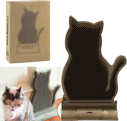 Cat Corner Self Groomer Cat Corner Groomer Brush with Catnip Soft Cat Wall Scratcher Cat Grooming Brushes Pet Self Massage Combs Wall Brush for Indoor Cats in Saudi Arabia