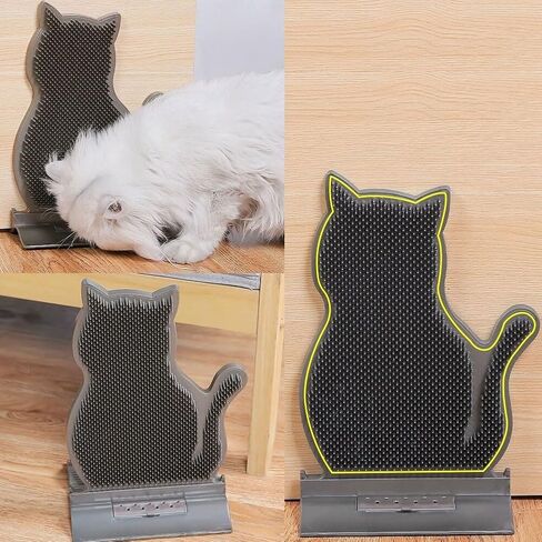 Cat Corner Self Groomer Cat Corner Groomer Brush with Catnip Soft Cat Wall Scratcher Cat Grooming Brushes Pet Self Massage Combs Wall Brush for Indoor Cats in Saudi Arabia