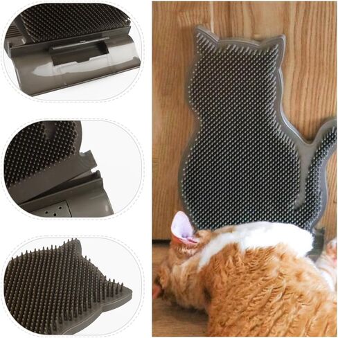 Cat Corner Self Groomer Cat Corner Groomer Brush with Catnip Soft Cat Wall Scratcher Cat Grooming Brushes Pet Self Massage Combs Wall Brush for Indoor Cats in Saudi Arabia