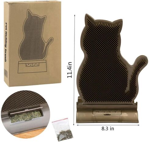 Cat Corner Self Groomer Cat Corner Groomer Brush with Catnip Soft Cat Wall Scratcher Cat Grooming Brushes Pet Self Massage Combs Wall Brush for Indoor Cats in Saudi Arabia