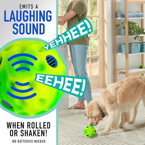 Franklin Ready Set Fetch! Laugh and Wiggle Ball – Interactive Dog Toy – Fun Giggle Sounds – Encourage Endless Play – BPA Free – Tough – No Batteries Required in Saudi Arabia