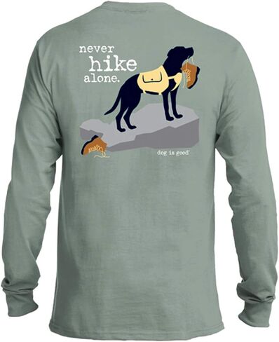 Dog is Good T-Shirt Never Hike Alone Long Sleeve - Great Gift for Dog Lovers, for Men and Women in Saudi Arabia