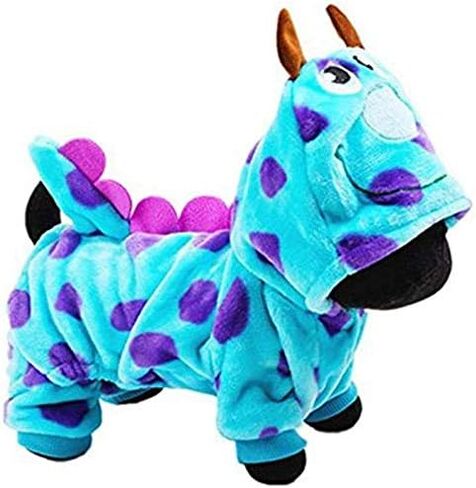 HAQPXY Blue Fashionable Pet Supplies Puzzle Bobble Style Pet Flannelette Winter Clothes with Hat Dog Costume Warm Casual Coat Hoodie for Dog (Size : S) in Saudi Arabia