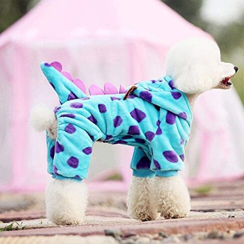 HAQPXY Blue Fashionable Pet Supplies Puzzle Bobble Style Pet Flannelette Winter Clothes with Hat Dog Costume Warm Casual Coat Hoodie for Dog (Size : S) in Saudi Arabia