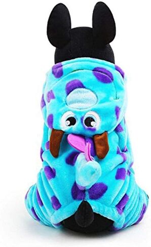 HAQPXY Blue Fashionable Pet Supplies Puzzle Bobble Style Pet Flannelette Winter Clothes with Hat Dog Costume Warm Casual Coat Hoodie for Dog (Size : S) in Saudi Arabia