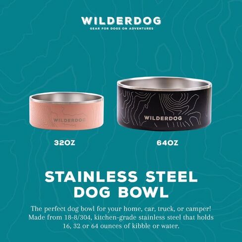 Widlerdog Stainless Steel Dog Bowl with Extra Durable Kitchen-grade BPA-free Stainless Steel with Non-slip Rubber Ringed Bottom (Black, 64 oz) in Saudi Arabia