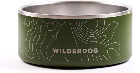 وعاء الكلب من الفولاذ المقاوم للصدأ من Widlerdog مع الفولاذ المقاوم للصدأ المتين للغاية والخالي من مادة BPA مع قاعدة مطاطية غير قابلة للانزلاق (أسود، 64 أونصة) in Kuwait