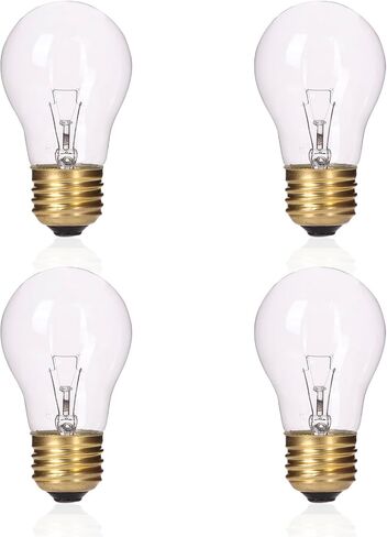 4 Pack Oven Light Bulb 40 Watt 120V A15 Replacement Light Bulb E26 Standard Base High Temperature 300 Degree Resistant Appliance Bulb for Oven Stove Refrigerator Microwave, Clear in Saudi Arabia