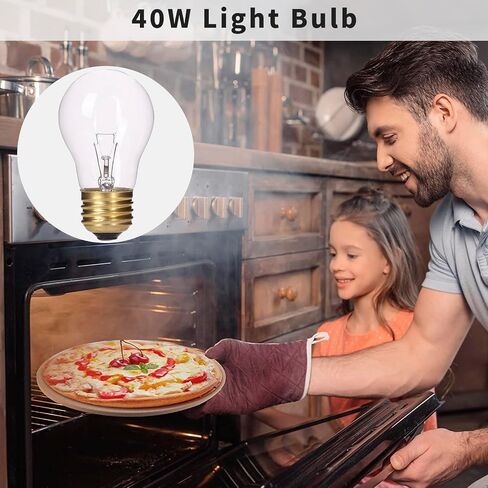 4 Pack Oven Light Bulb 40 Watt 120V A15 Replacement Light Bulb E26 Standard Base High Temperature 300 Degree Resistant Appliance Bulb for Oven Stove Refrigerator Microwave, Clear in Saudi Arabia