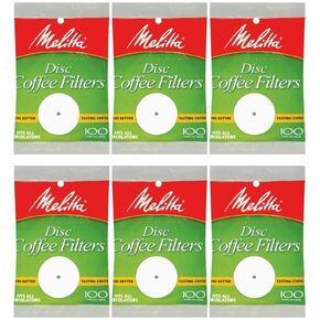 White Disc Coffee Filter, 100 Count (Pack of 6)