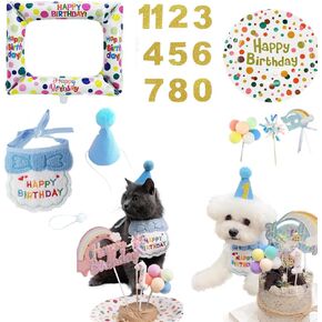 طقم حفلة عيد ميلاد الكلب، قبعات عيد ميلاد لطيفة للكلاب ومنديل مع أرقام لمستلزمات الحفلات، وشاح وديكور عيد ميلاد للكلاب الصغيرة والقطط وإكسسوارات أعياد ميلاد الحيوانات الصغيرة in Kuwait