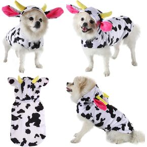 Yoption Dog Cat Milk Cow Costumes, Pet Halloween Christmas Cosplay Dress Hoodie Funny Outfits Clothes for Puppy Dogs Cats(XL)