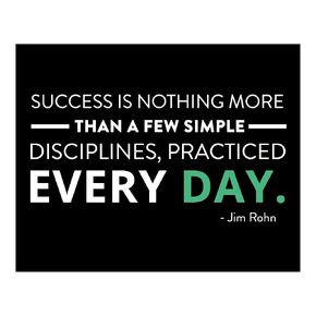 Jim Rohn Quotes - "Success, a Few Simple Disciplines Practiced Every Day" Motivating Wall Decorations for Living Room, Boho Wall Hanging Decor, Art Wall Pictures for Bedroom, Unframed - 10 X 8
